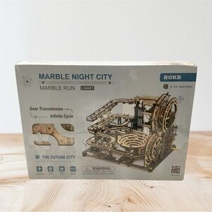 ROKR 294 Pieces 3D Wooden Puzzle Marble Night City /Marble Run New/Sealed